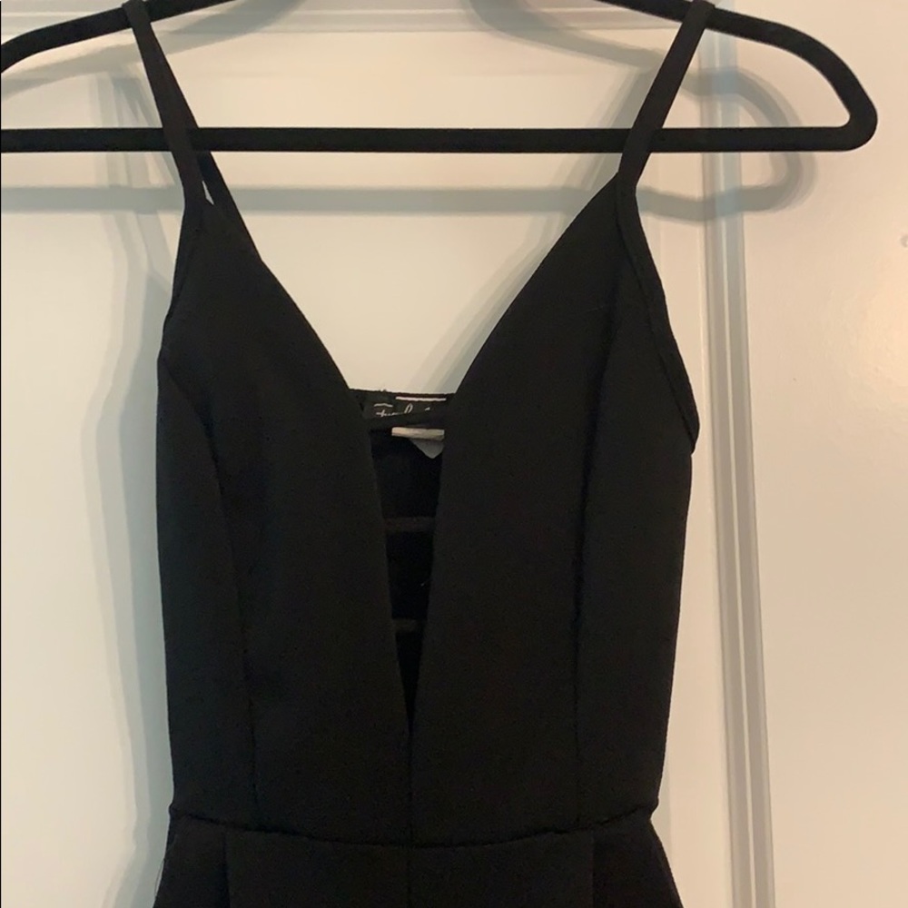 Black cut out fitted pantsuit